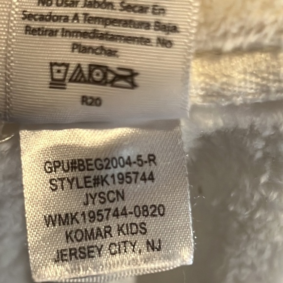 Wonder Nation ivory white silver sparkle star furry robe with belt pockets M 7-8 - Picture 8 of 8